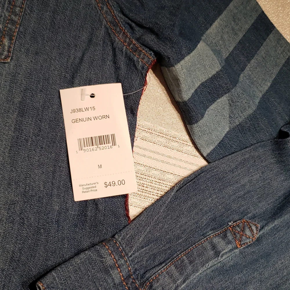 JOE'S Long Sleeve Distressed Denim Snap Button Up Shirt NEW Big Kids M (10/12)